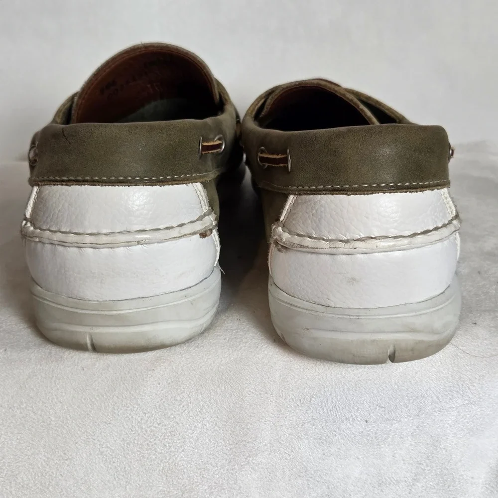 Allen Edmonds Lake Mendota Mens 7.5‎ E Olive Green Nubuck Boat Shoes Nautical